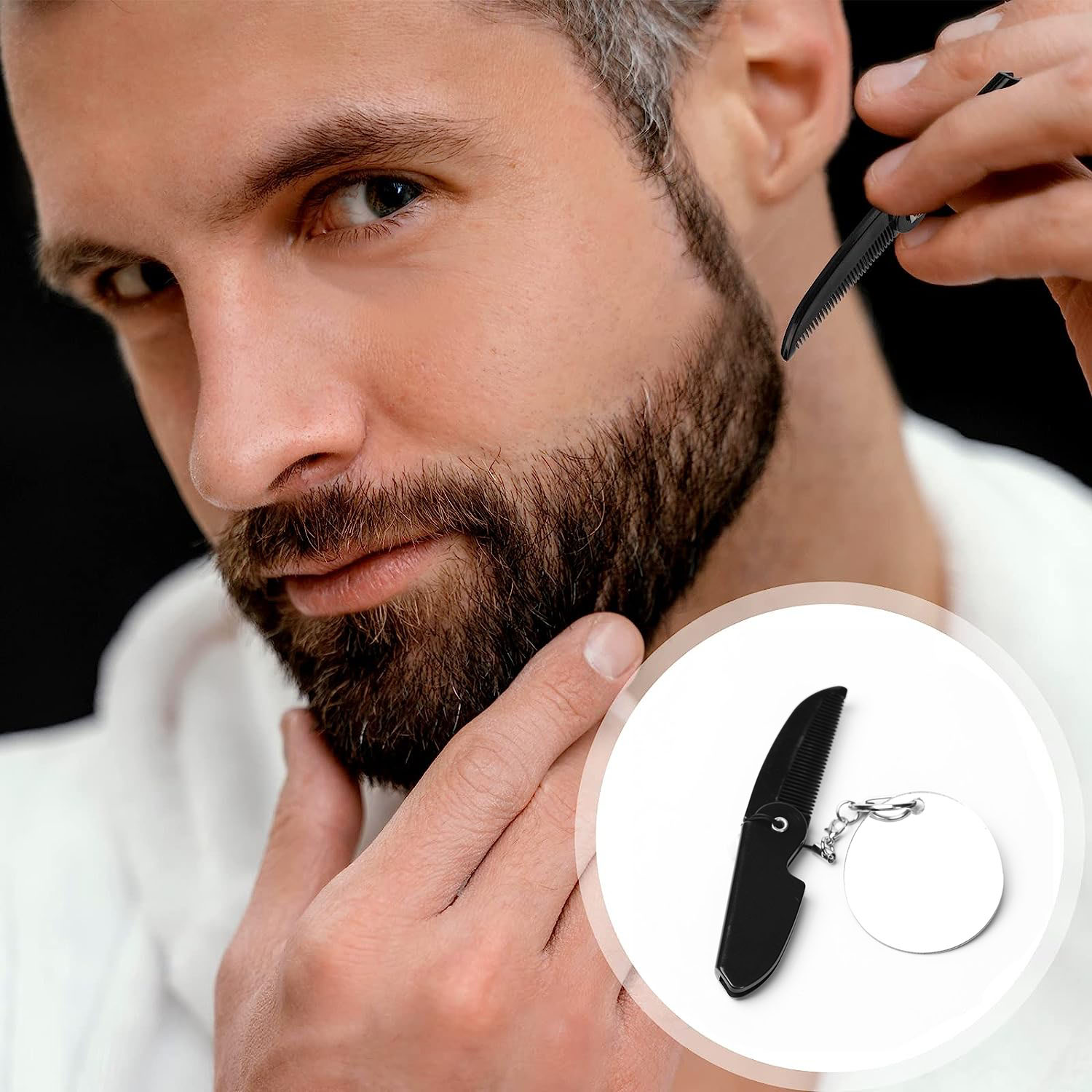 مشط لحية محمول قابل للطي للرجا - مراجعة Men'S Grooming Mirror وسعره